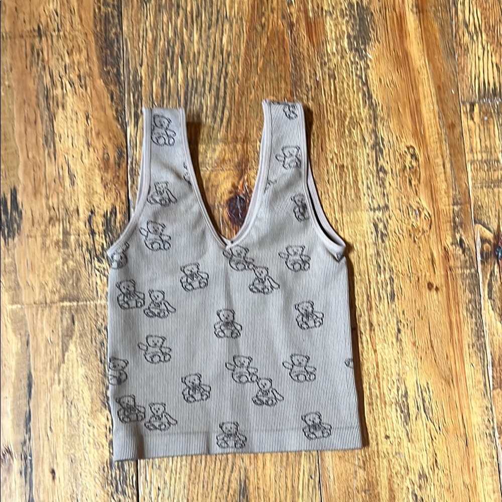 Rue21 Brown Teddy Bear Crop Top
